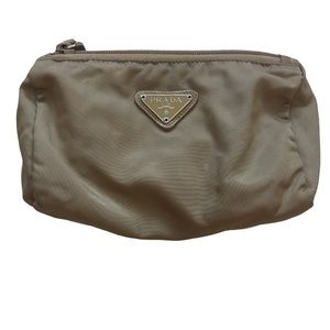 Beige Prada Cosmetic Pouch